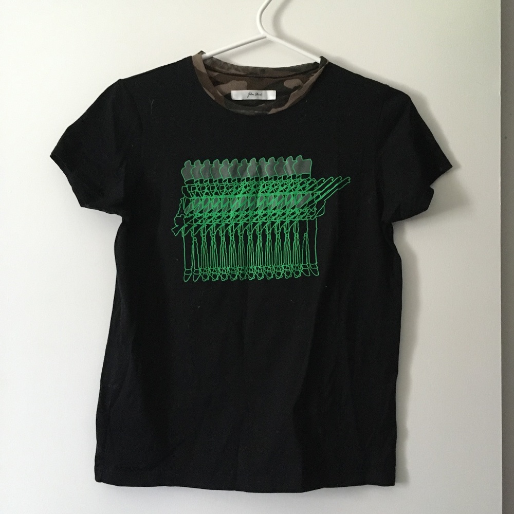New JULIEN DAVID Japan Black Cotton Soldier Print Tee M
